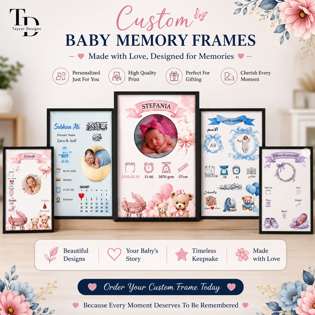 Customized Newborn Baby Photo Frame