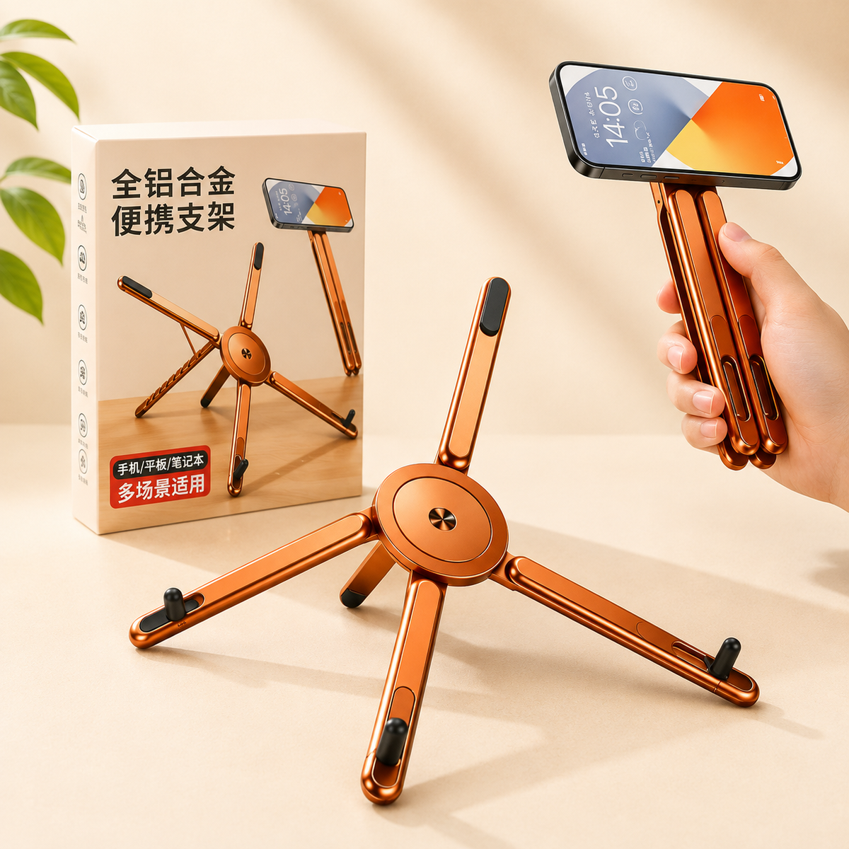3-in-1 Aluminum Alloy Laptop, Tablet & Mobile Stand