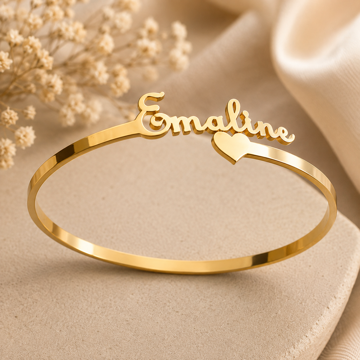 Gold Heart Bangle
