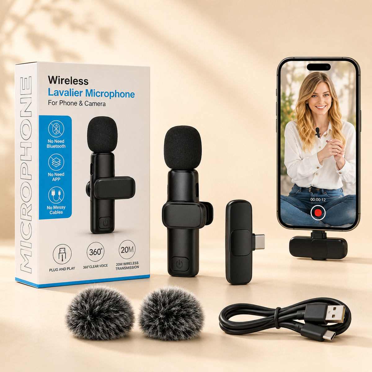BOYA BY-F10 2.4GHz Wireless Lavalier Microphone