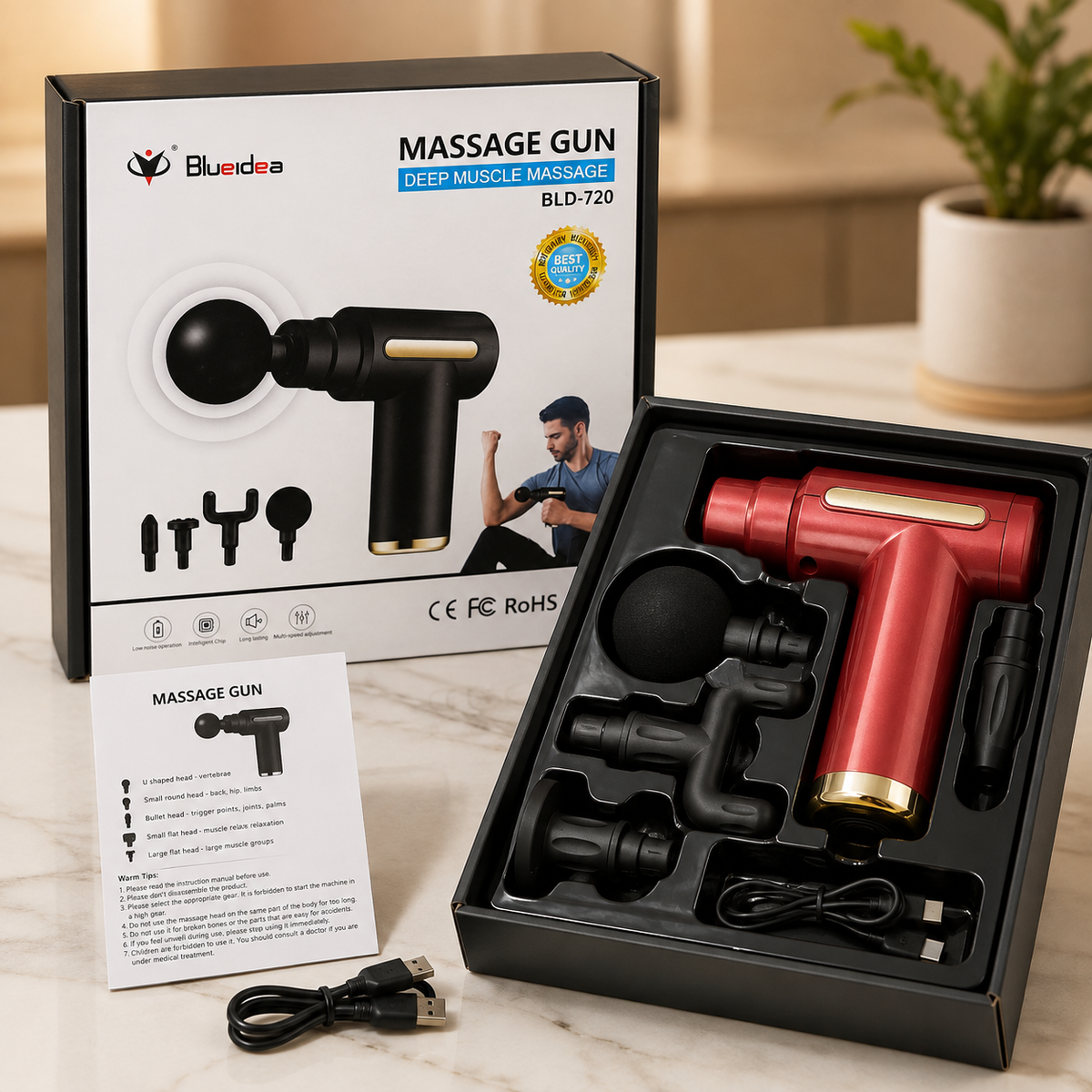 Rechargeable Fascia Gun Muscle Relaxation Massager