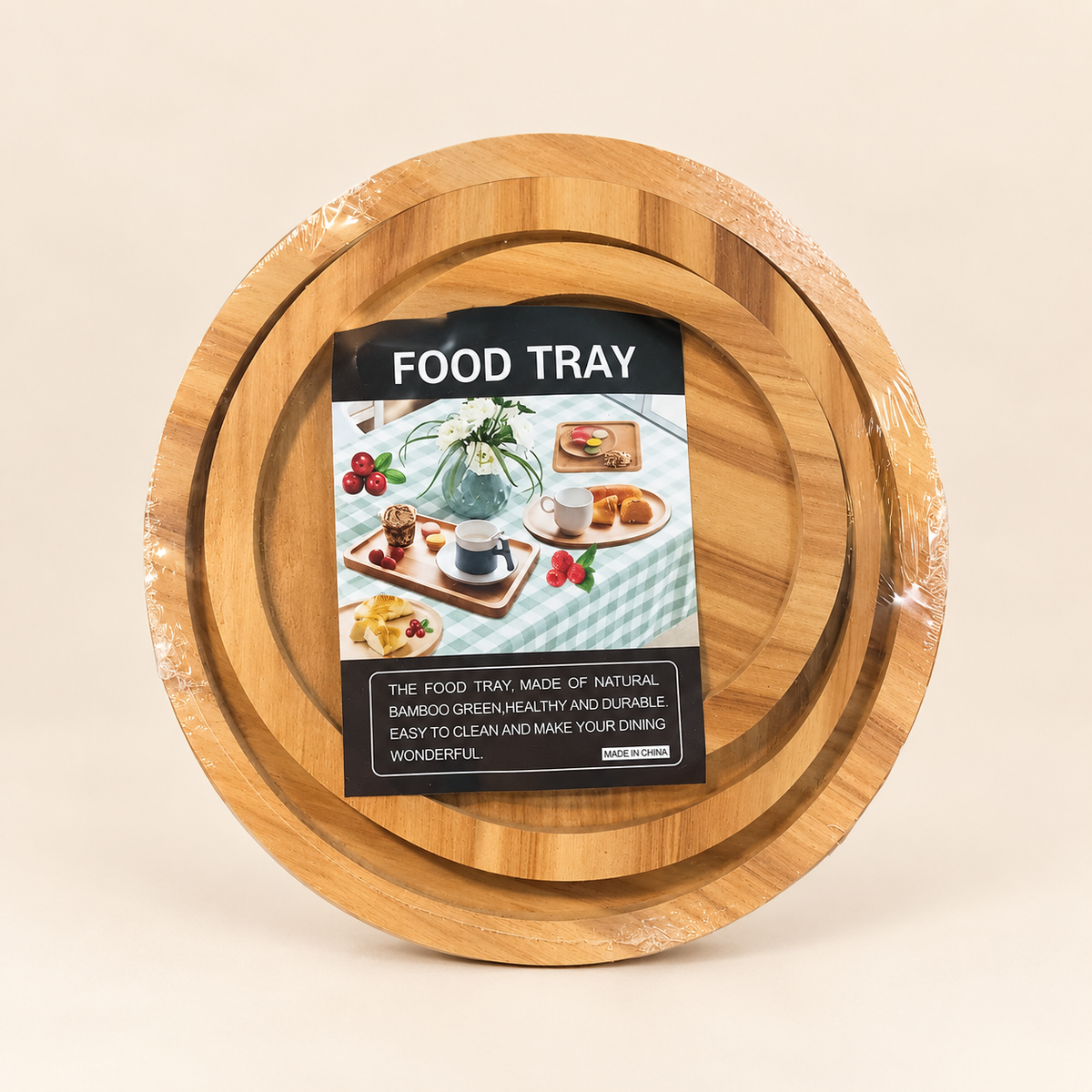 3-Pcs Bamboo Wooden Serving Tray Set