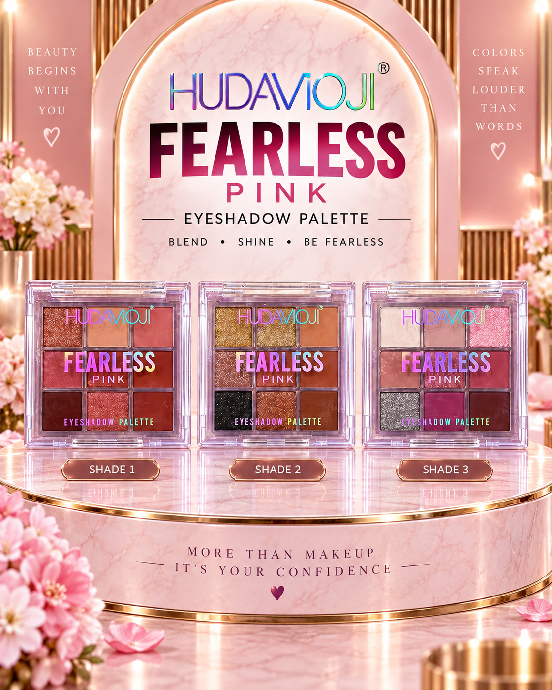 Huda Moji Mini Eyeshadow โ 3 Colors Set