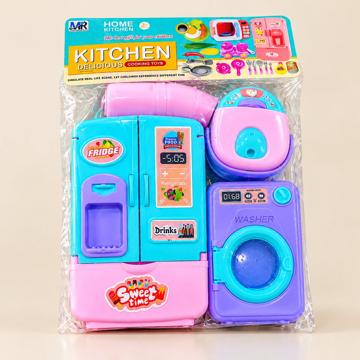 Kitchen, Fridge & Washing Machine Toy Set