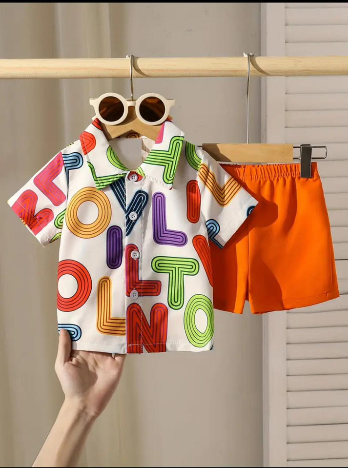 Kids Printed Shirt & Shorts Set