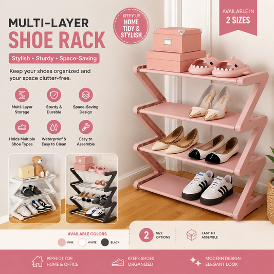 Multi Layer Shoe Rack Space Saving Shoe Organizer
