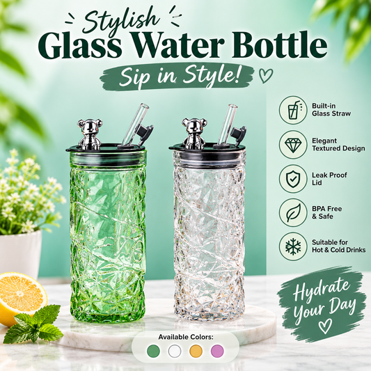 Round Shape Glass with Straw