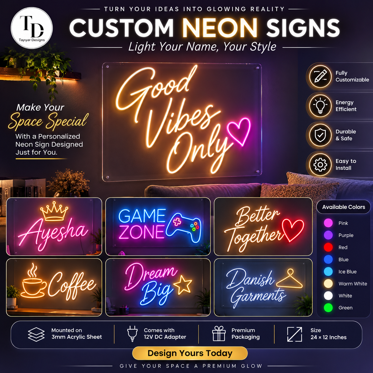 Premium Custom Neon Sign for Home & Business