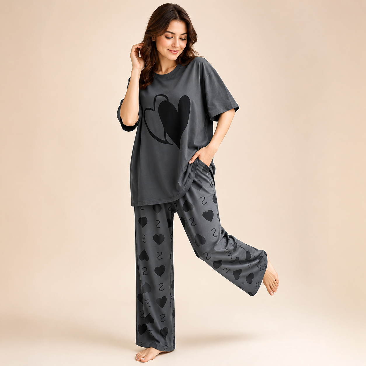 Heart Night Suit