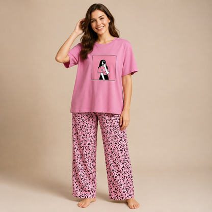 Printed Heart Night Suit