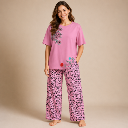 Printed Heart Night Suit