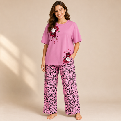 Printed Heart Night Suit