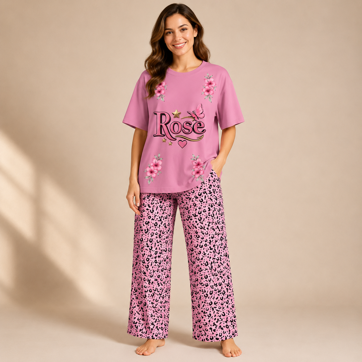 Printed Heart Night Suit