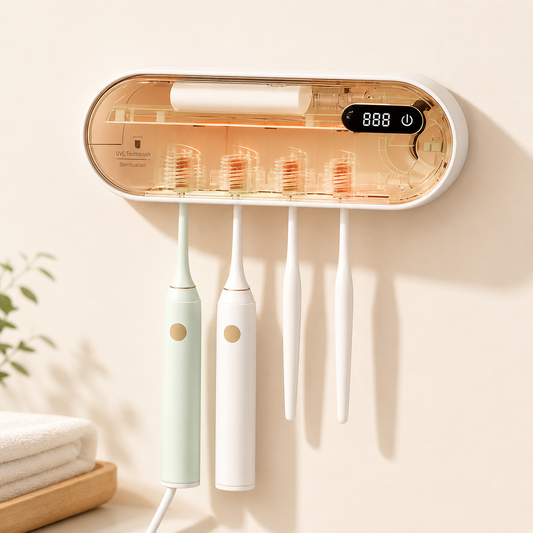 UV Sanitizer Wall Toothbrush Holder with Drying & Timer