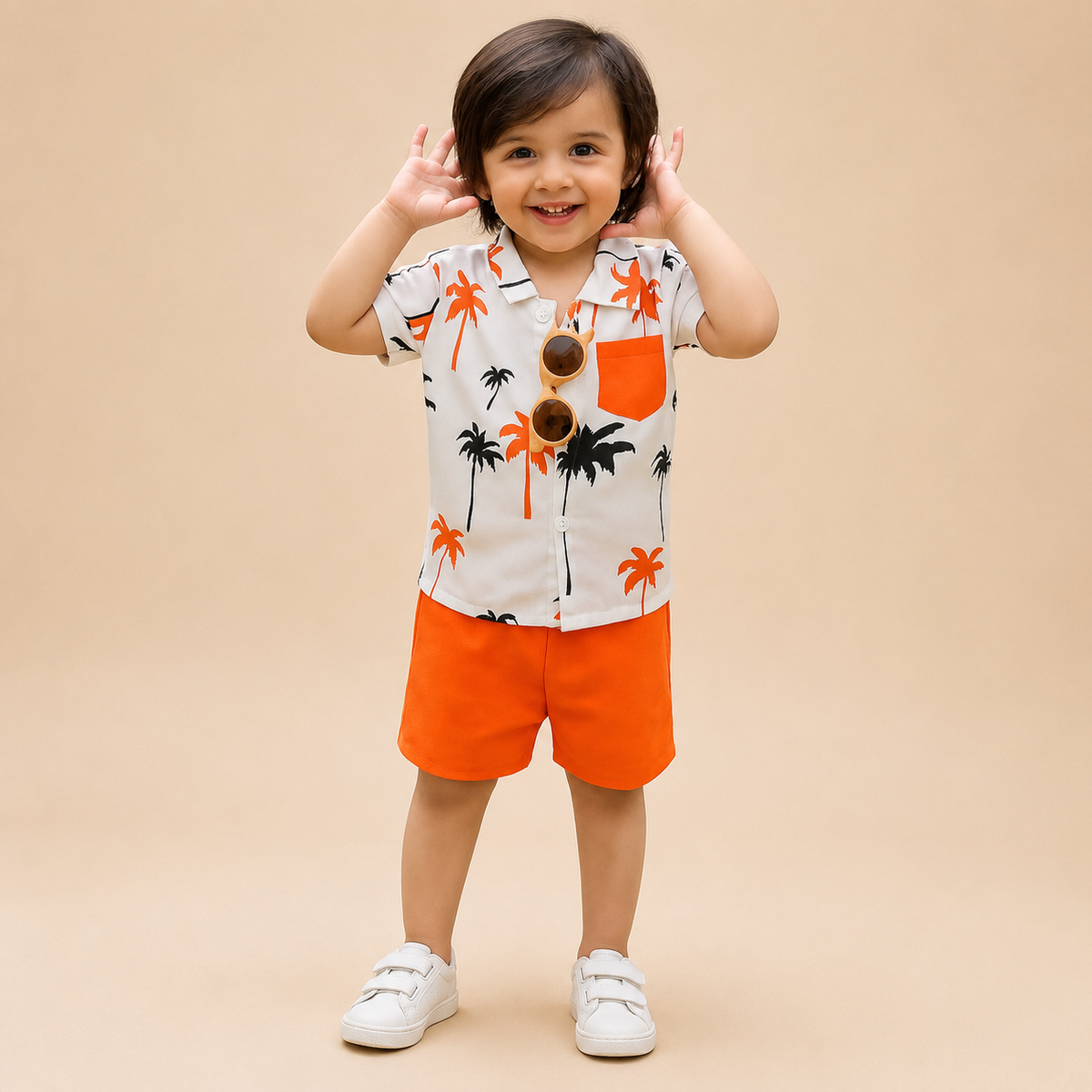 Kids Printed Shirt & Shorts Set
