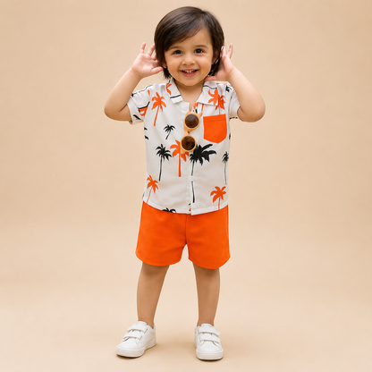 Kids Printed Shirt & Shorts Set