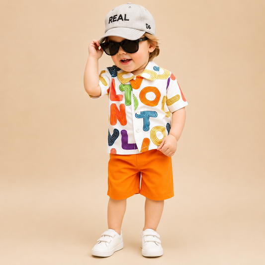 Kids Printed Shirt & Shorts Set