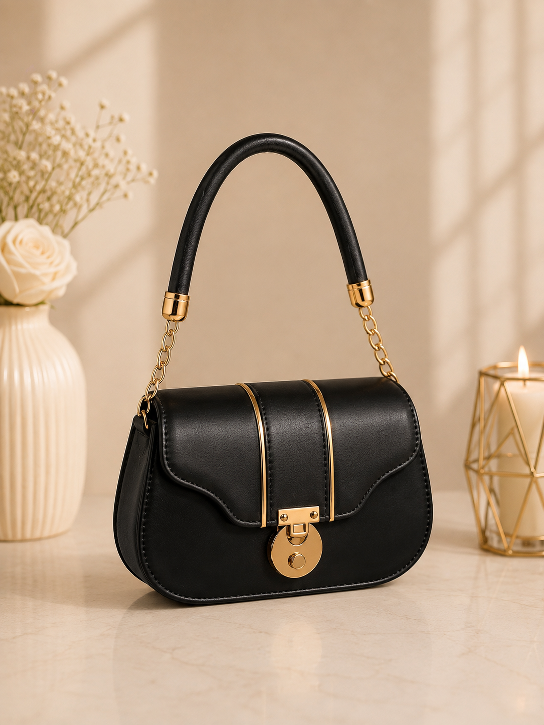 Premium Quality Crossbody Bag With Half Chain Strap
