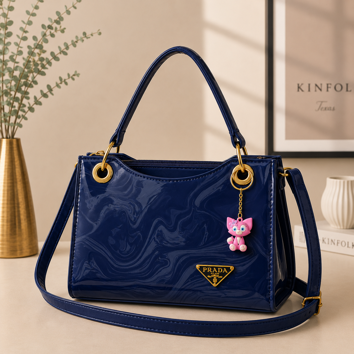Prada Handbag with Premium Keychain