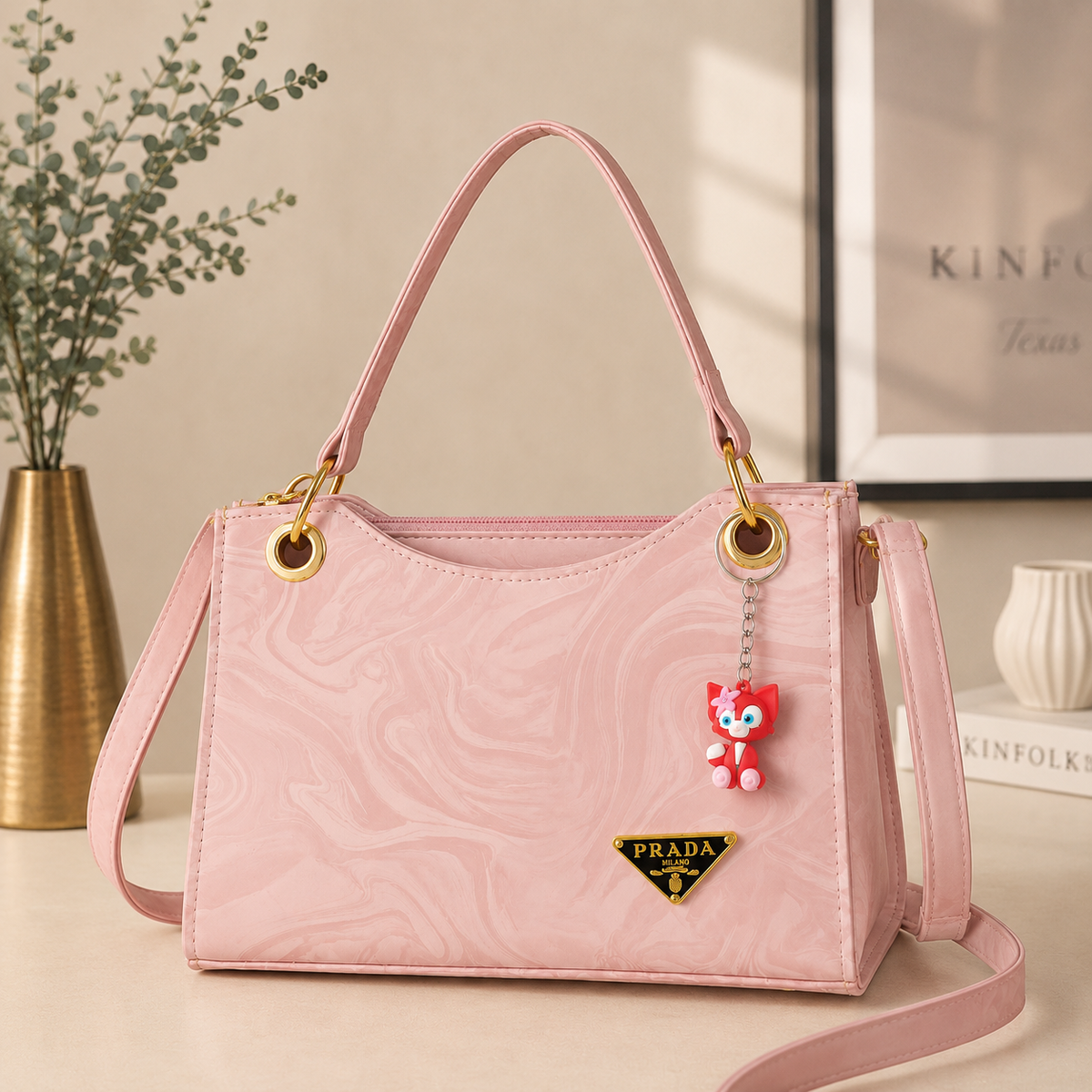 Prada Handbag with Premium Keychain