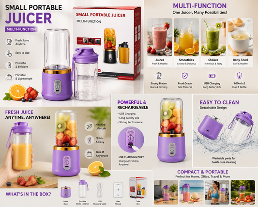 Portable & Rechargeable Juicer Blender 6 Blades