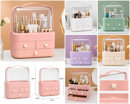 3 Drawer Double Sided Cosmetic & Makeup Organizer