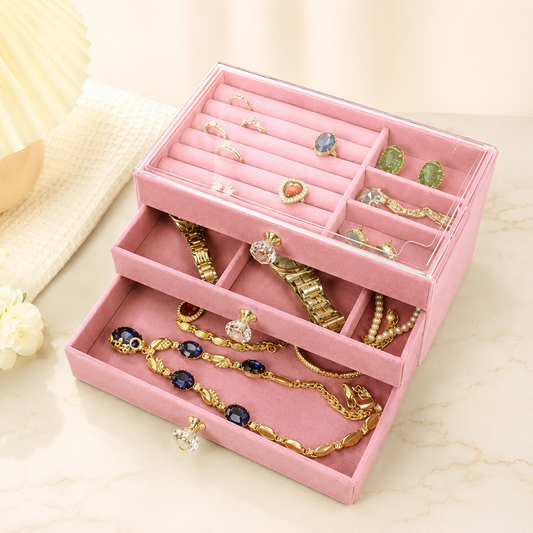 Large Capacity Jewelry Storage Box – 3 Layers