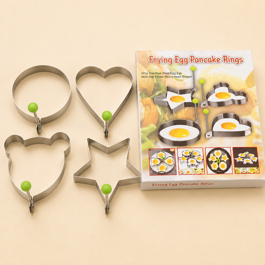 4 Pcs Egg Moulds / Pancake Shapers