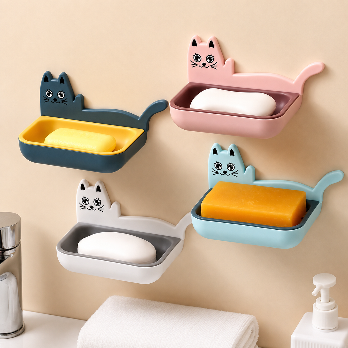 Wall Mounted Cat Soap Holder