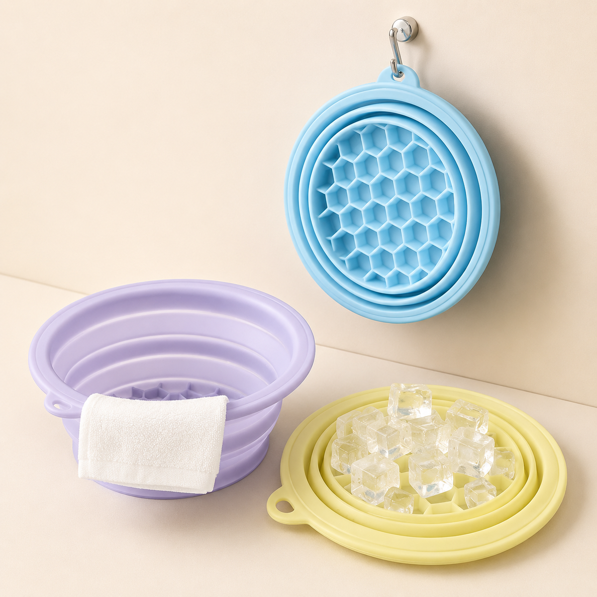 Silicone Foldable Ice Bath Basin with Built-In Ice Tray