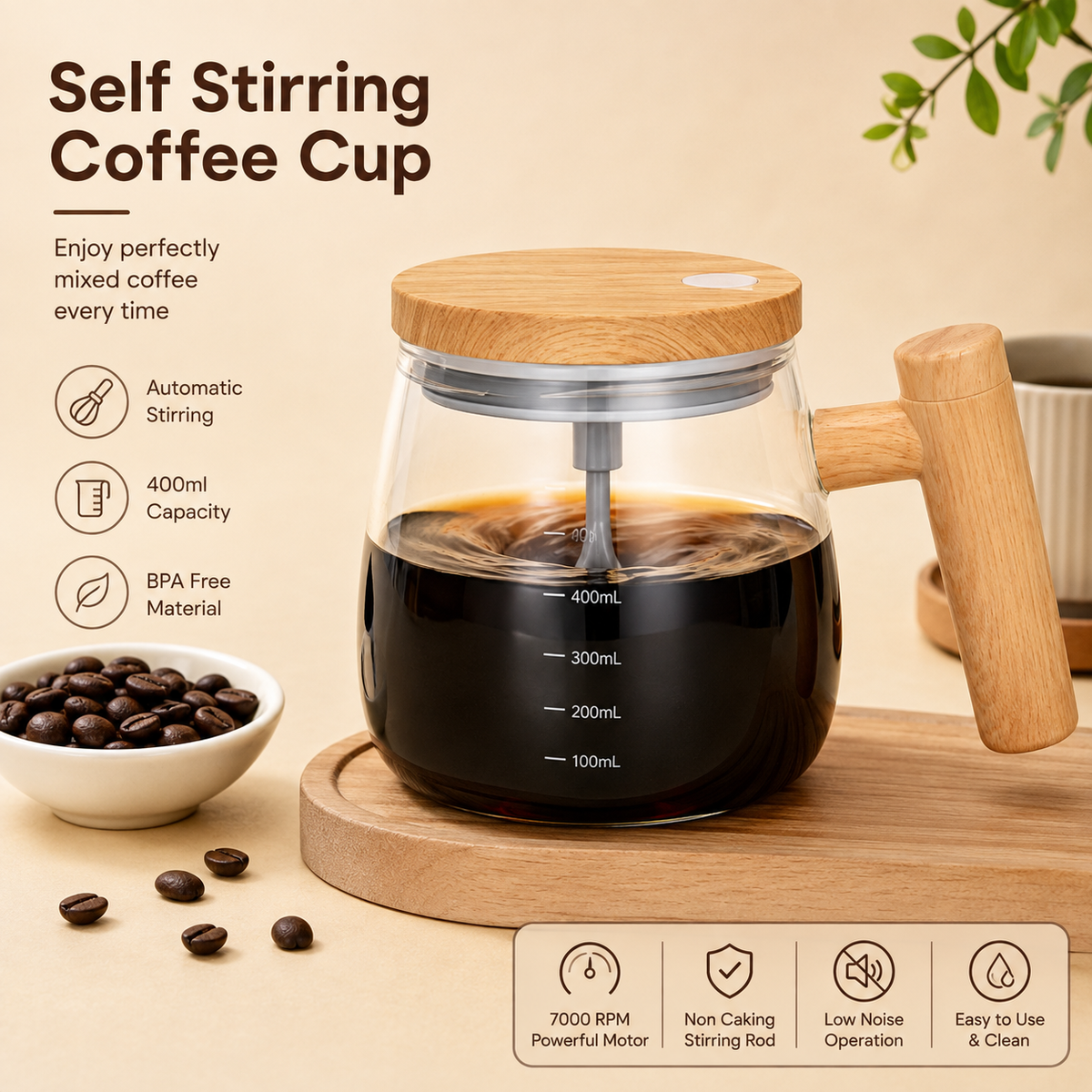 Auto Rechargeable Mixing Mug – 400ml