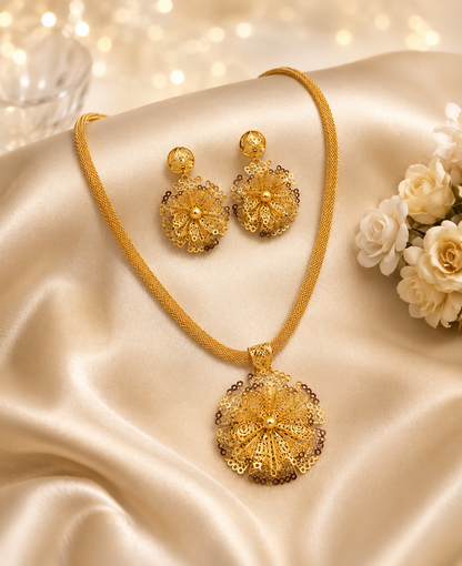New Fancy Gold Plated Arabic Jewellery Set