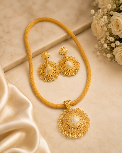 New Fancy Gold Plated Arabic Jewellery Set