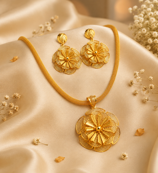 New Fancy Gold Plated Arabic Jewellery Set