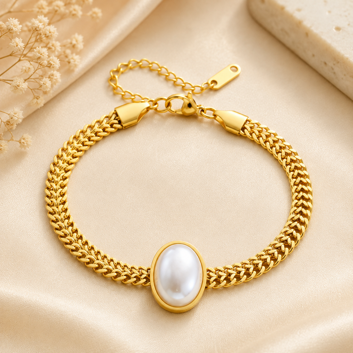 Stainless Steel Stone Bracelet