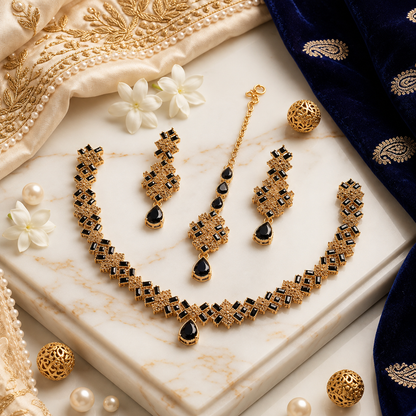 New Stylish Full Zircon Necklace Set