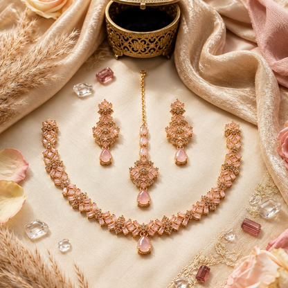 New Stylish Full Zircon Necklace Set