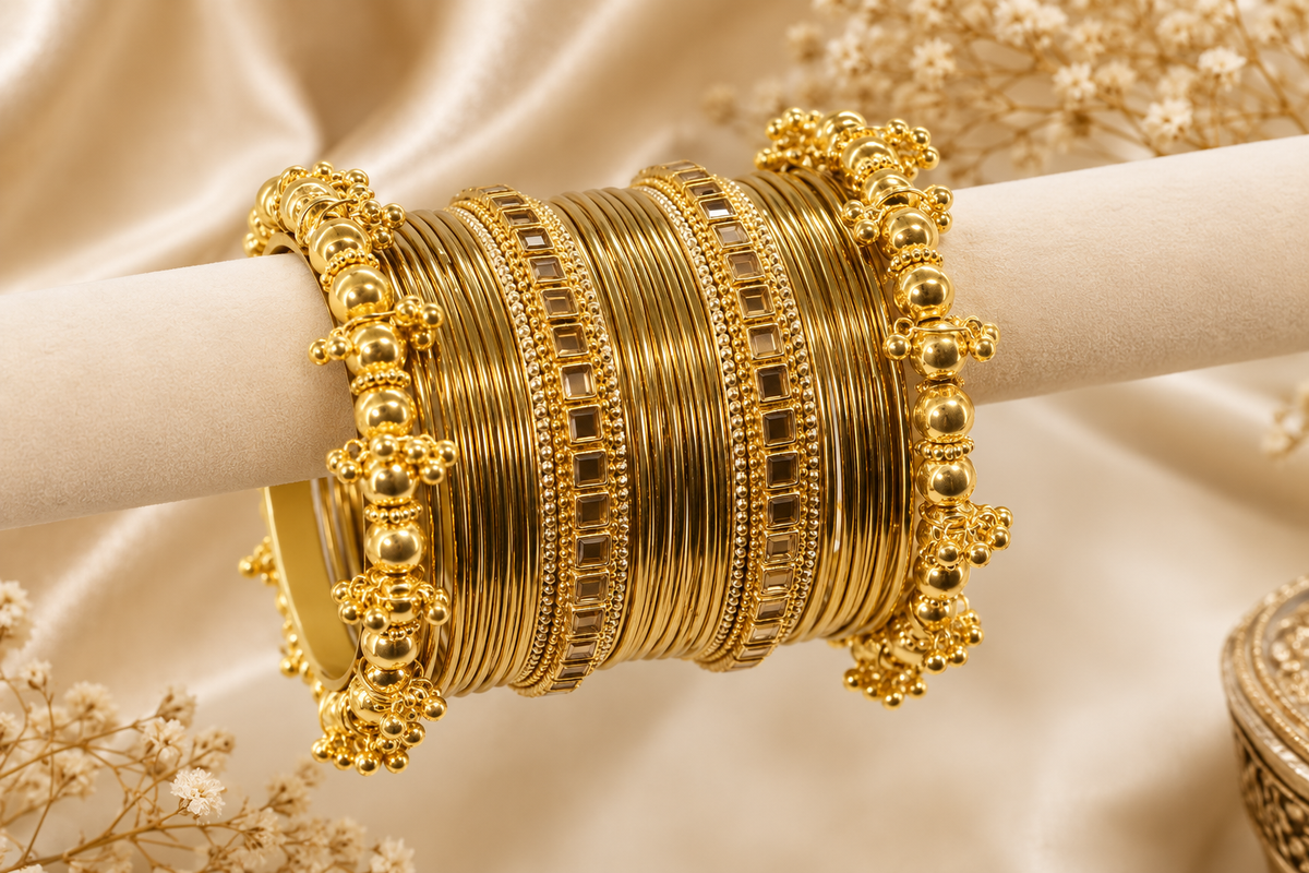 Elegant Ghungroo Bangles Set