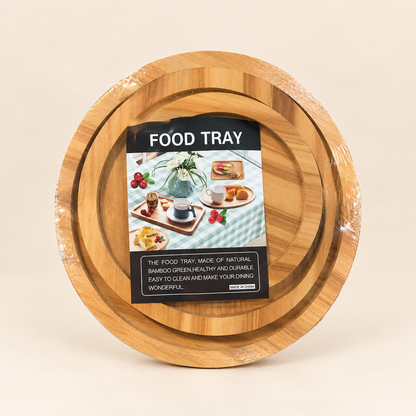 3-Pcs Bamboo Wooden Serving Tray Set