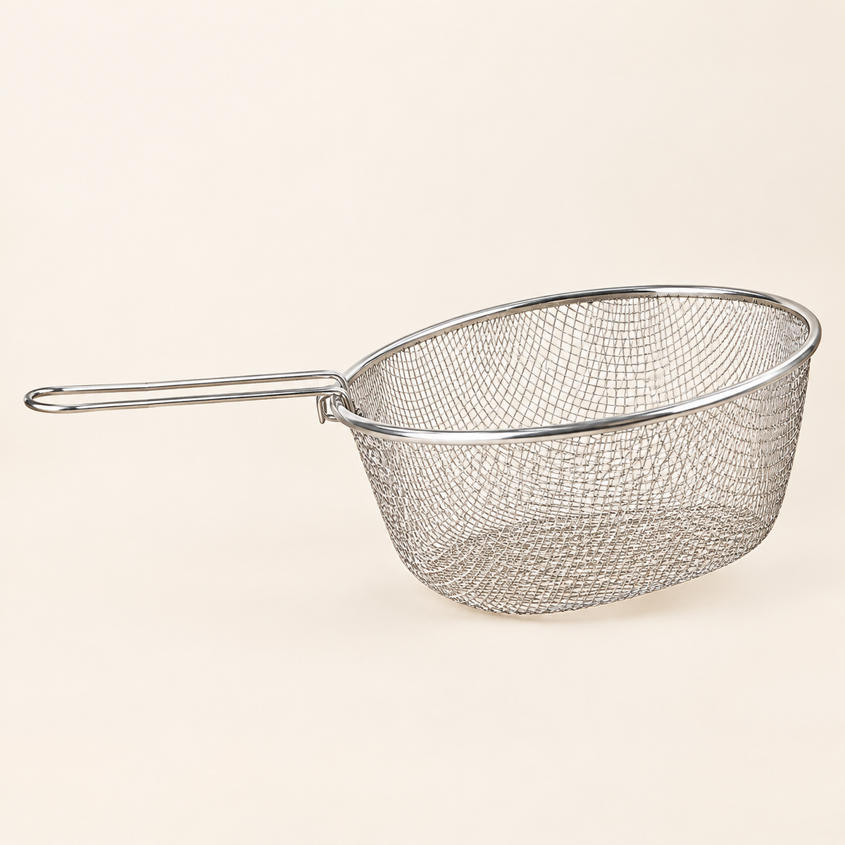 Round Stainless Steel Fryer Basket with Handle