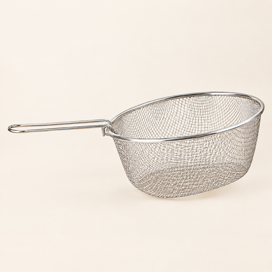 Round Stainless Steel Fryer Basket with Handle
