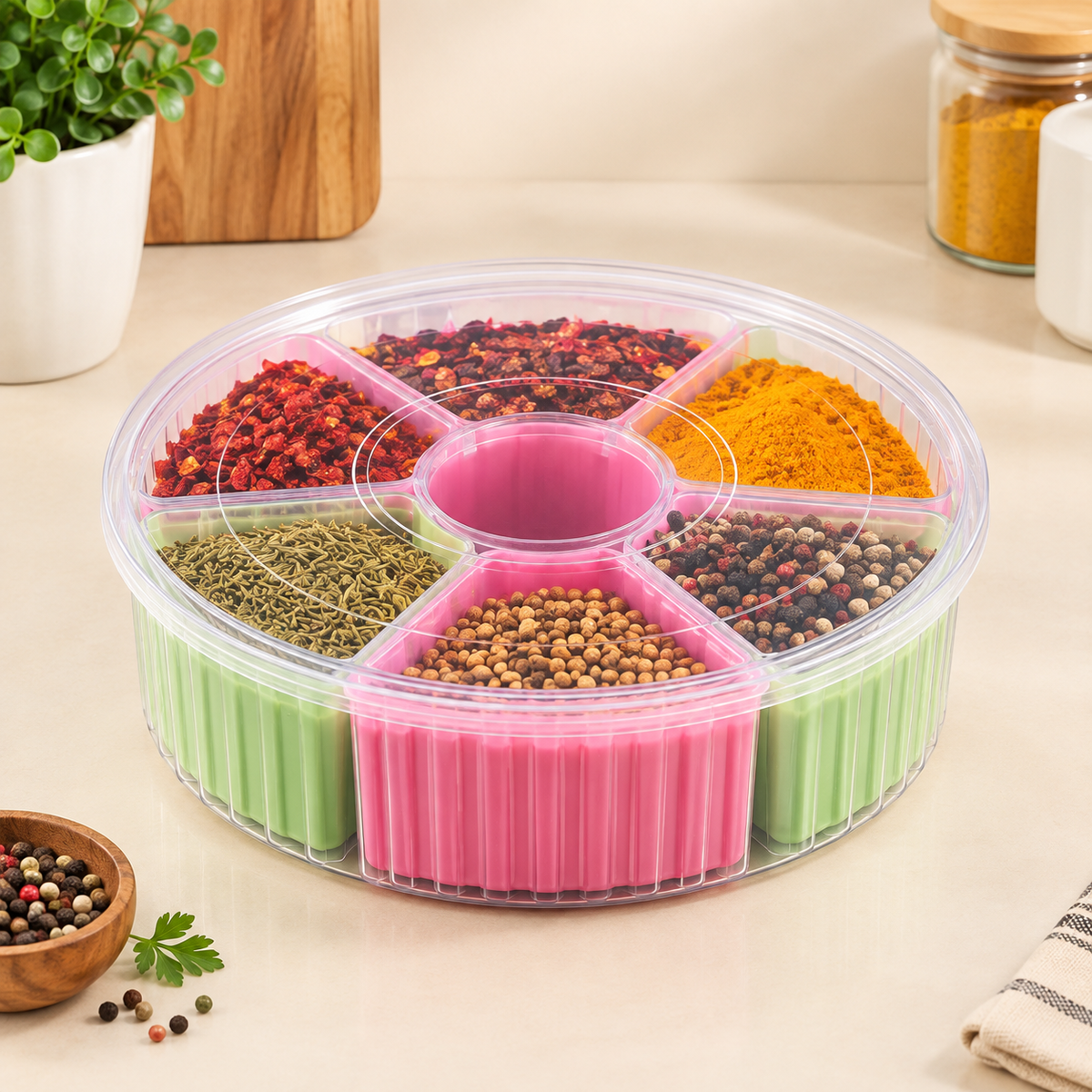 Round 6-in-1 Spice Storage Container