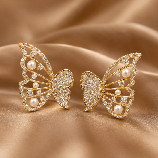 Beautiful Stone Butterfly Studs