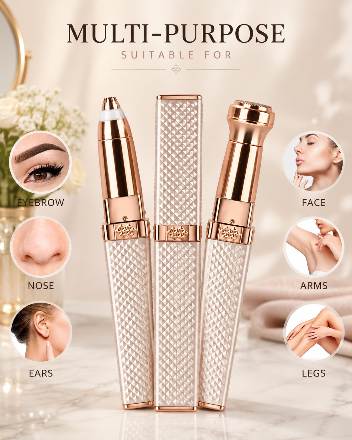 2-in-1 Flawless Facial & Eyebrow Hair Remover