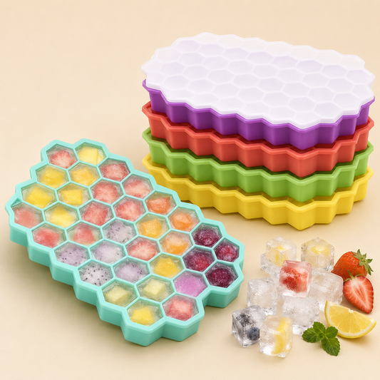 37-Cell Honeycomb Ice Cube Tray with Removable Lid