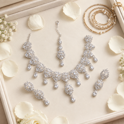 New Stylish Full Zircon Necklace Set