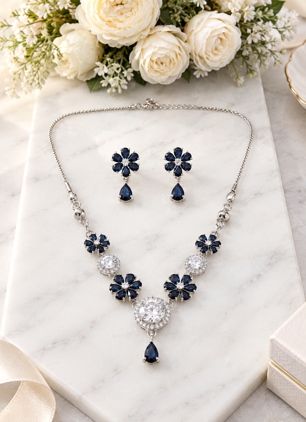 New Fancy Gold Plated Zircon Set