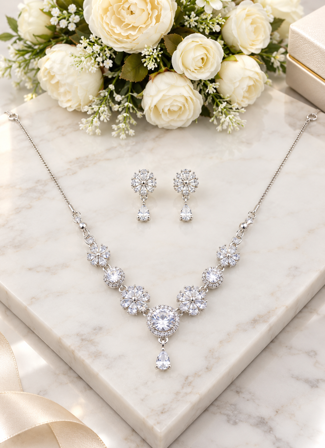 New Fancy Gold Plated Zircon Set