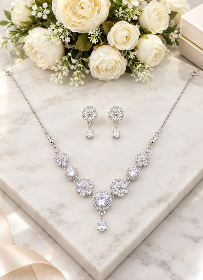 New Fancy Gold Plated Zircon Set