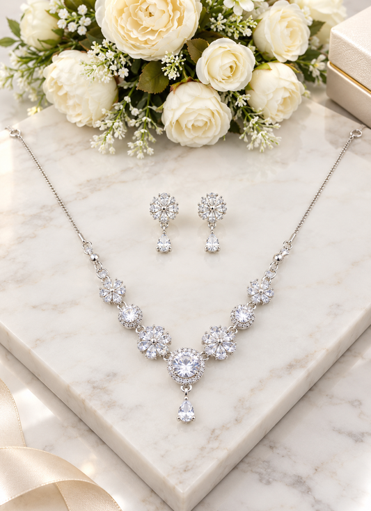 New Fancy Gold Plated Zircon Set